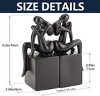 Black Book Ends Decorative, Girl Thinker Design, Modern Bookends for Shelves, Non-Skid Heavy Duty Resin Book Stopper for Books,Bookends with Base, Resin, 1Pair/2Piece - Image 2