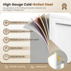 Yizosh Metal Storage Cabinet with 2 Doors and Adjustable Shelves - Image 5