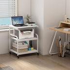 Fannova White Printer Stand Table, 23.6"x18.9"x30" Large Size with Storage - Image 7