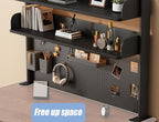 23.6 Inch Clip-on Desktop Organizer Bookshelf with Pegboard, Desk Shelf Organizer, Multipurpose Computer Desk Desktop Bookshelf, Desk Extender Pegboard Clamp, Desktop Display (Black) - Image 4