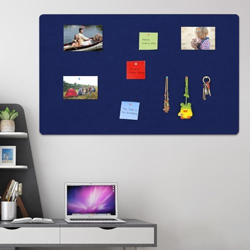 Large Bulletin Board 60" x 36" Felt Cork Board - Decor Pin Board, Dark Blue - Image 2