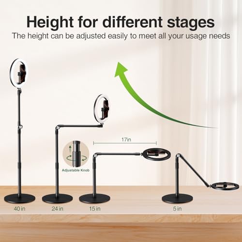 elitehood Overhead Phone Mount with Ring Light, Overhead Tripod for iPhone - Image 4
