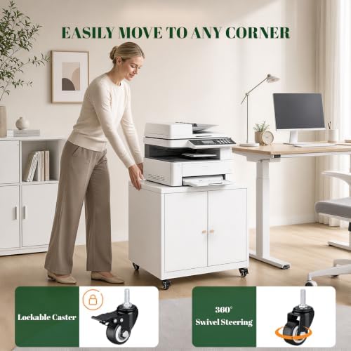 23.6“H Metal Printer Cabinet with Storage & Adjustable Shelf - Image 3