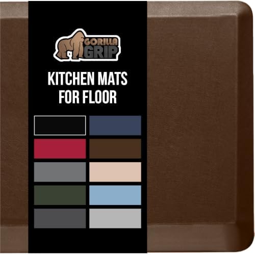 GORILLA GRIP Cushioned Antifatigue Kitchen Mat for Floor, 70x24, Brown by GorillaGrip