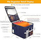 TOMKID 5200°F Fireproof Document Box, Fire Important Document Organizer with Lock, Upgraded Heat Insulated Filing Storage Cabinet Office Organization (5200°F Fireproof Box, Blue) - Image 3