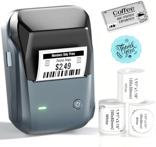NIIMBOT B1 2 Inch Thermal Label Maker with 3 Tapes for Phones & PC, Blue by NIIMBOT%C2%AE