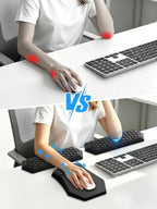 2-in-1 L-Shaped Desk Elbow Pads & & Mouse Pad Set with Wrist Rest, Black - Image 2