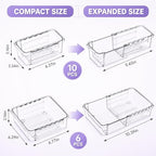 16 Pcs Extendable Clear Drawer Organizer|2-Size Expandable Drawer Dividers - Image 2
