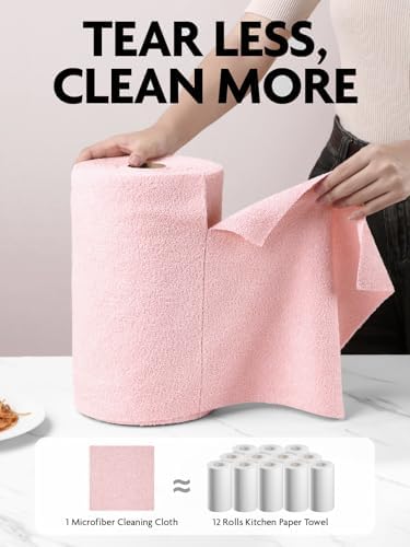 Fantasticlean Microfiber Cleaning Cloth Rolls- 150 Sheets (2 Rolls of Pink) - Image 2