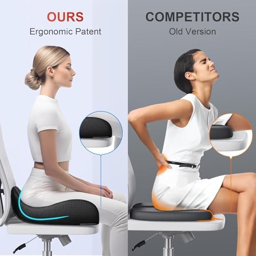 Benazcap Large Ergonomic Seat Cushion Relieves Sciatica & Tailbone Pain - Image 3