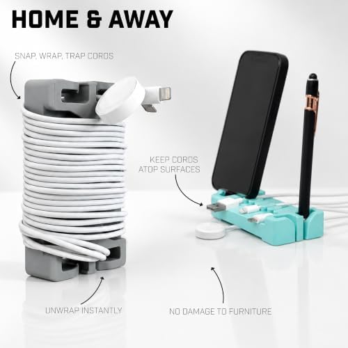 DeskBrick 2PK Silicone + Steel-Weighted Cord Holders for Desks. Weighted Cord Organizers & Cable Management for Desktops. Useful Phone Accessories & Cable Holders for Offices. No Adhesive. Pink - Image 3