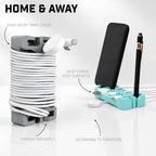 DeskBrick 2PK Silicone + Steel-Weighted Cord Holders for Desks. Weighted Cord Organizers & Cable Management for Desktops. Useful Phone Accessories & Cable Holders for Offices. No Adhesive. Blue - Image 3
