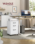 VASAGLE Mobile File Cabinet, 3 Drawers Filing Cabinet with Wheels - Image 2