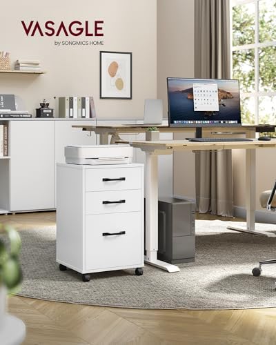 VASAGLE Mobile File Cabinet, 3 Drawers Filing Cabinet with Wheels - Image 2