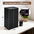 Marker Organizer,120 Slots Marker Storage with Divider,Black - Image 3