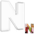 13.8" Extra Large Acrylic Letter Charcuterie Board Box, Reusable Fillable Letter Cake Candy Dish Display Serving Tray for Birthday Anniversary Party Decoration (N) by RUFHVTY