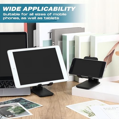 Wonderjune 36 Pcs Cell Phone Stand for Desk Phone Holder Stand Foldable Angle Height Adjustable Portable Holder Tablet for Office Travel Photography (Black) - Image 5