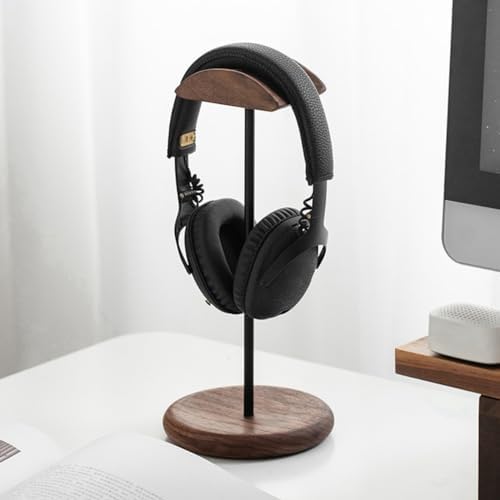Headphone Stand Black Walnut Solid Wood Headphone Stand -Mounted Wooden Headphone Stand Simple Display Stand - Image 5
