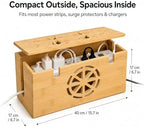 Bamboo Extra Large Cable Management Box, 15.7 x 6.7 x 6.7in - Image 3