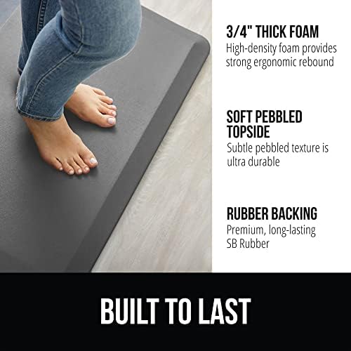 GORILLA GRIP Cushioned Antifatigue Kitchen Mat for Floor, 20x32, Gray - Image 2