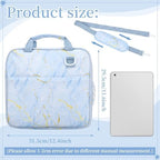 Zipper Binder Folder Keeper with Strap 2", 3 Ring, Blue, Marble - Image 2