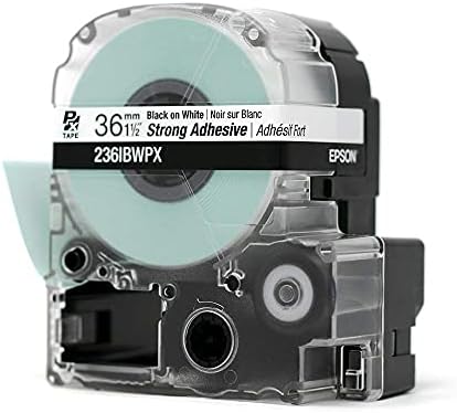 Epson LABELWORKS 236IBWPX PET Tape Cartridge - Black on White Strong Adhesive Industrial Label Maker Tape - 1.5" (36MM) Wide, 30 ft (Pack of 3) - Image 4
