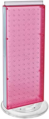 Azar 700508-PNK 8-Inch W by 20-Inch H Revolving Pink Pegboard Counter Unit, Pink by AzarDisplays