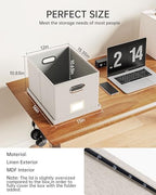 Oterri 2 Pack File Storage Organizer, Document Organizer, Portable File Box with Lid, Fit for Letter/Legal File Folder Storage,Beige-Box only - Image 2