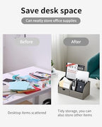 VLANDO Desk Organizer with Drawer for Office, Vanity and Nightstand, Grey - Image 3