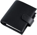 Moterm Pocket Luxe Rings Planner - Genuine Leather Binder Organizer (Pebble-Black, 30mm Ring) by Moterm