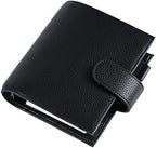 Moterm Pocket Luxe Rings Planner - Genuine Leather Binder Organizer (Pebble-Black, 30mm Ring) by Moterm