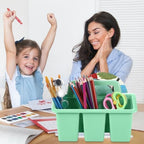 WILLBOND 12 Pcs Classroom Storage Caddies Stackable Utility Caddy, Green - Image 2