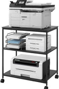 Heavy Duty 3-Tier Printer Stand with Locking Wheels, 23.6"x18.9" *31.5" Large Printer Table Shelf, Holds 100 lbs per Shelf - Fits Most 60" Desks, Perfect for Office, Home, Laser Printer or Mini Fridge by eMeritDirect