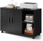 DEVAISE Office File Cabinet, Rolling Printer Stand, Black by DEVAISE