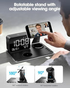 7-in-1 Magnetic Wireless Charging Station with Digital Clock & LED Lamp - Image 5