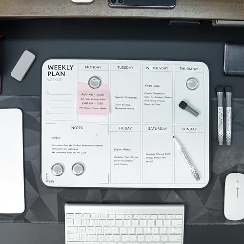 Double Sided Weekly Dry Erase Board with Stand 16"x12", to-do List White Board Calendar Dry Erase, Desktop Whiteboard Calendar, Schedule Board, Message Board, Menu Board for Home Office - Image 4