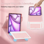 YBING for iPad Air 13 Inch & Pro 12.9 Keyboard Case with Mouse, 7 Colors Backlit Keyboard & 360 Rotating Cover with Pencil Holder for iPad Pro 12.9 (6th, 5th, 4th gen), Air 13 M4/M3/M2 (Pink) - Image 7