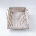 Rattan Inbox Tray for Desk, Made in Indonesia – 14x10.5x3.5 inch Handwoven Basket Organizer, Single Letter Tray with Sturdy Frame, Decorative Wicker Paper Holder (White Wash) - Image 4