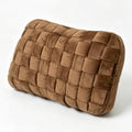 Lumbar Pillow Decorative Throw Pillow, Soft Velvet with Sponge-Filled 3D Woven Strips, Hand-Woven & High-Density Polyester Fiberfill Core, for Couch Bed Accent Chair Home Office(Brown) by Unknown