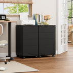 BOTLOG 4-Drawers Chest, Mobile Under Desk Drawer with Locking Casters, Wooden Printer Stand with Wheels, Rolling Craft Storage Cabinet for Home Office, Black - Image 3