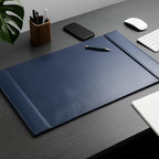 Dacasso Bonded Pad with Side Rails Luxury Leather Desk Blotter for Writing, 30 x 18 (Navy Blue) - Image 2