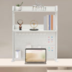 Desk Organizer Shelf with Pegboard, Multipurpose Clamp On Countertop Hutch Bookshelf, Desktop Bookshelf Storage Shelves for Home Office Dorm - Image 2