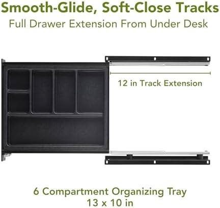 Perfect Posture Under Desk Drawer 13" x 13" Pen Organizer & Desk Storage - Image 6