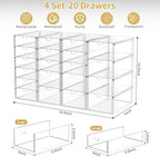 20 Drawers Acrylic Makeup Organizer, stackable Acrylic Storage Drawer - Image 2