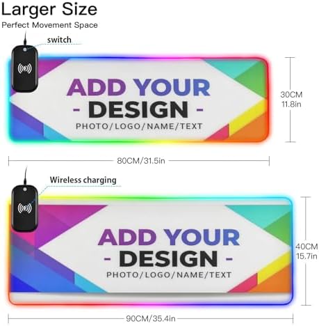 Custom Gaming Mouse Pad Large with Photo Cute Anime Keyboard Pads Wireless Charging Box for Desk Accessories - Image 3