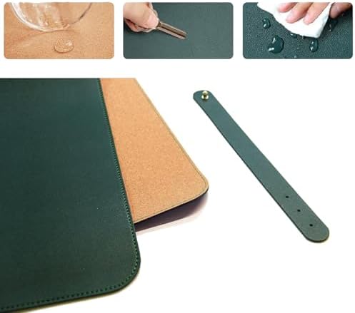 Large Cork Office Desk Mat, Dual-Sided Cork Leather Mouse and Keyboard Pad, Non-Slip Easy Clean Home Computer Mat Accessories(Coffee,80x40cm) - Image 3