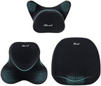 FLORICH Car Seat Cushion and Lumbar Support Pillow for Office Chair Car, Neck Headrest Pillow, Ergonomic Memory Foam, Pressure-Relieving Back Support for Car, Office Chair & Wheelchair – Deep Black - Image 3