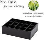 GOBAM Bamboo Closet Drawer Organizer, 15 Compartments - Drawer Divider & Storage Box for Ties, Bras, Briefs, Socks & Jewelry - Storage Organizer for Dressing Room & Bedroom - Black - Image 5