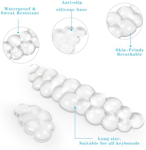 Acrylic Transparent Computer Keyboard Stand with Gel Cloud Keyboard and Mouse Wrist Rest, Ergonomic Tilting 3-in-1 Set, Relieves Painful Typing, for Office/Computer/Laptop/Gaming - Image 5
