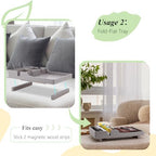 Sectional Couch Table Insert for Middle Seat,Bamboo Gray - Image 4